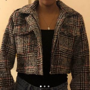 Cute plaid cropped jacket